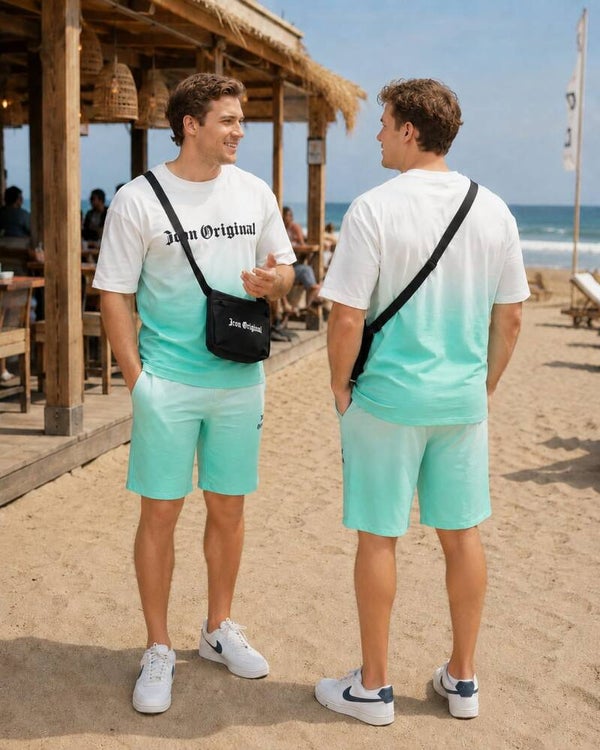 Zomerset wit/mint met tasje