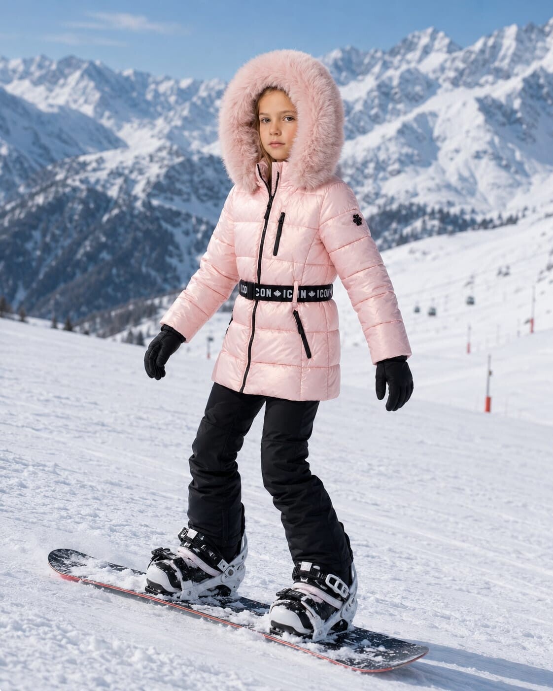 Winterjas glim roze