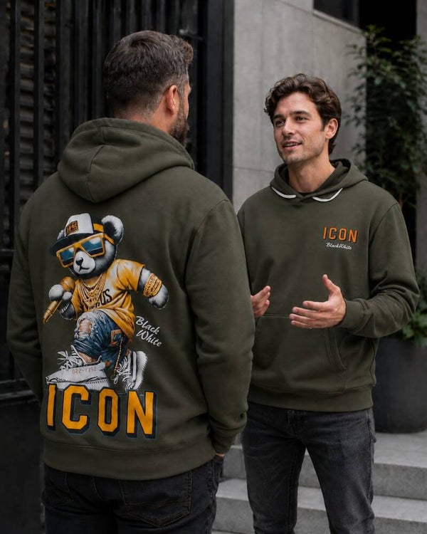 Hoodie beer groen