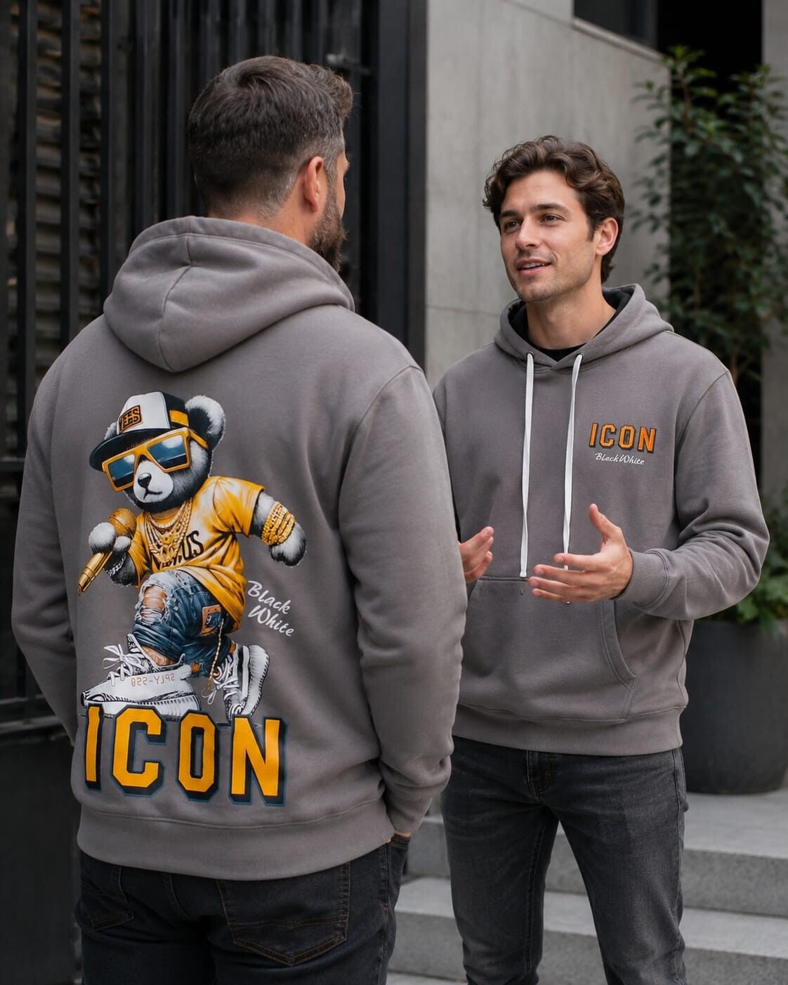 Hoodie beer taupe