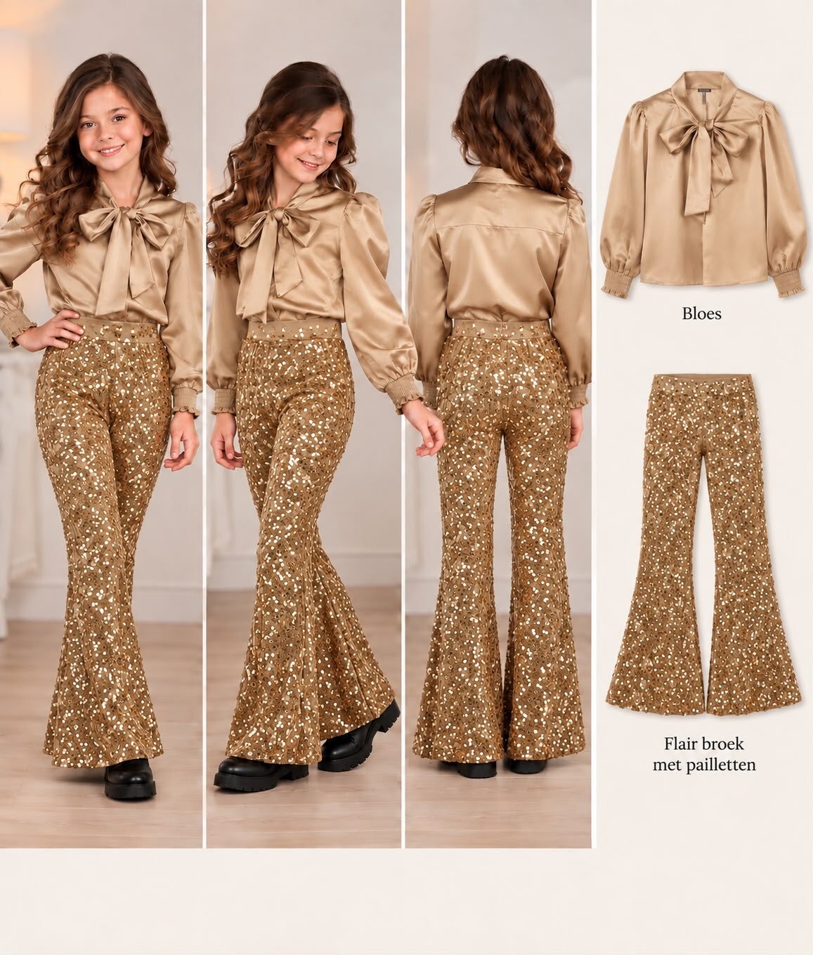 Flairbroek beige/goud