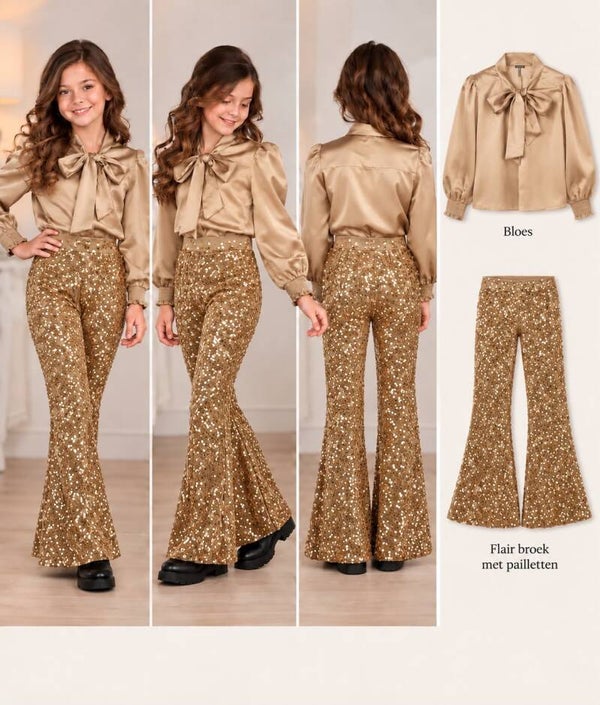 Flairbroek beige/goud