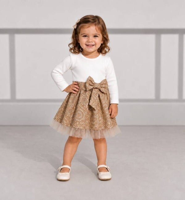Jurkje beige/wit