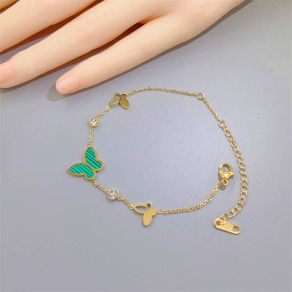 Bracelet papillon vert