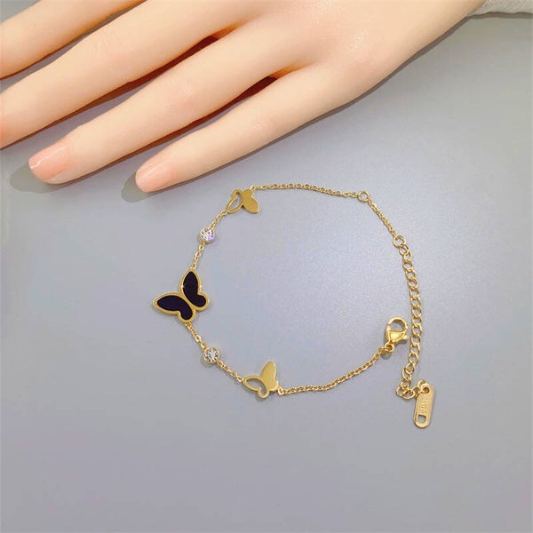 Bracelet papillon noir