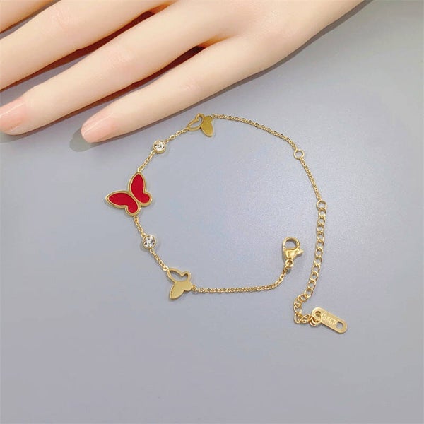 Bracelet papillon rouge