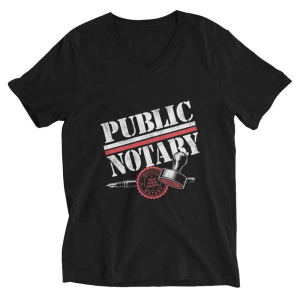 Public Notary Unisex Short Sleeve V-Neck T-Shirt