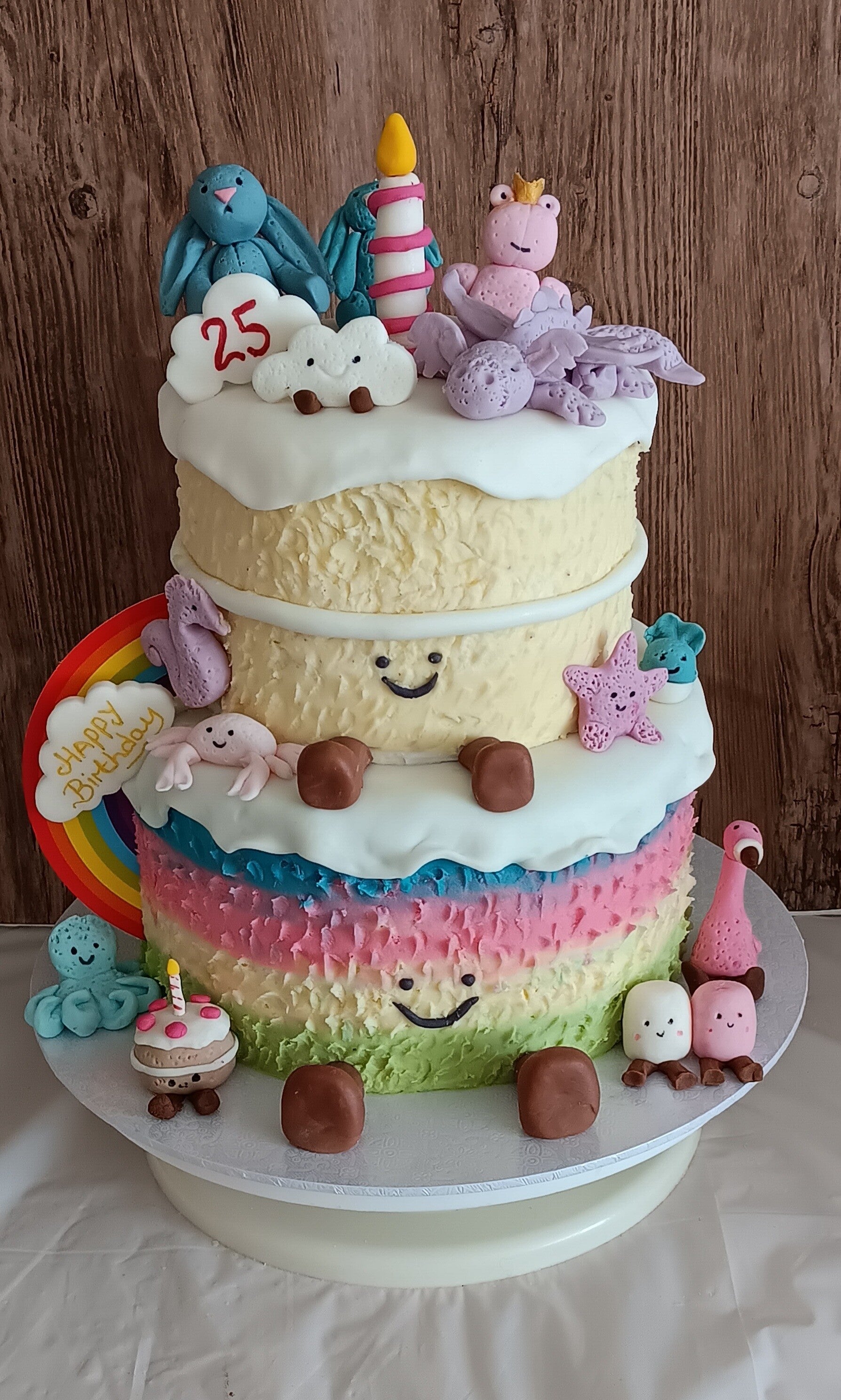  2 tier "Jellycat" themed birthday cake