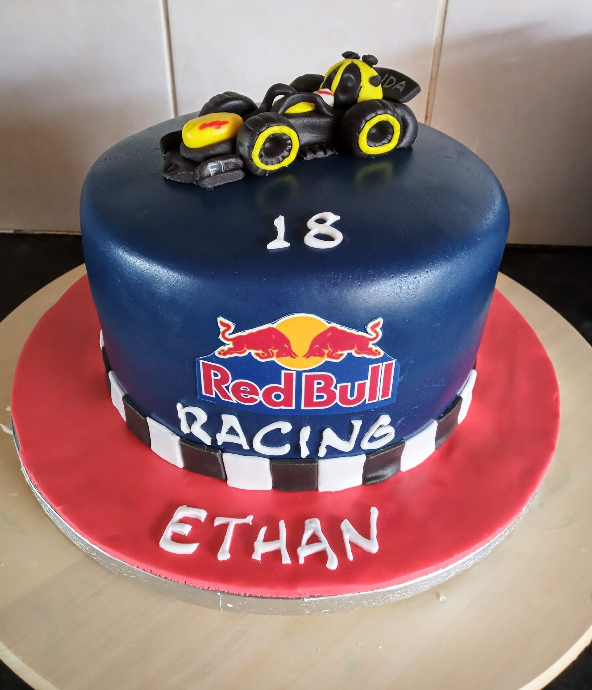 a boys grand prix inspired cake