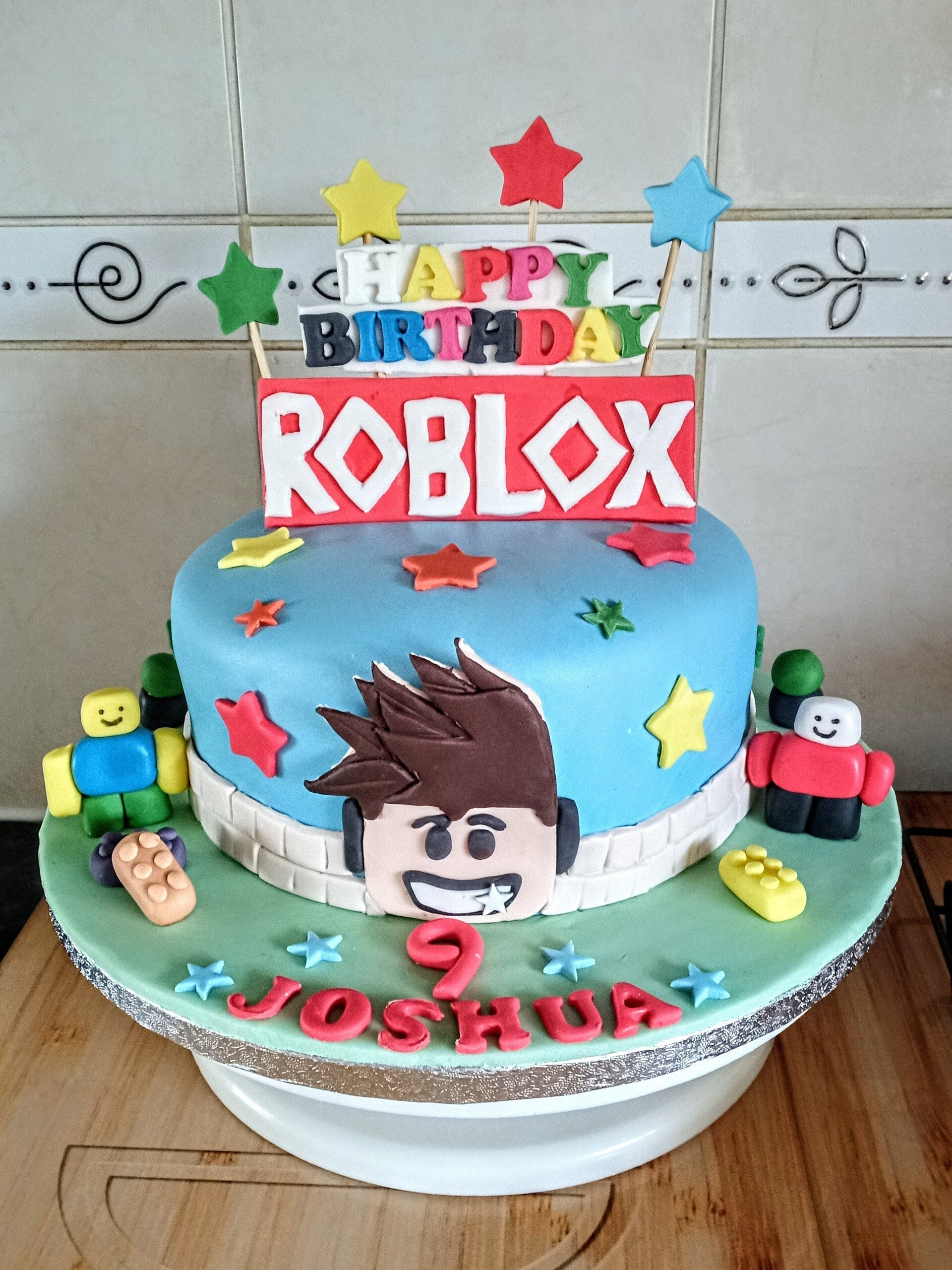 "Roblox" comuter game themed birthday cake
