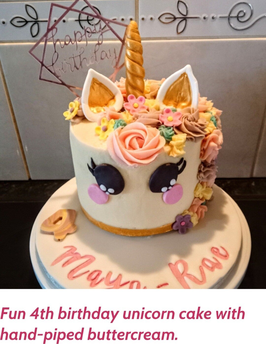 elegant buttercream unicorn sponge