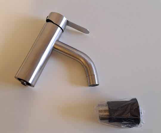 Wastafelkraan geborsteld rvs
