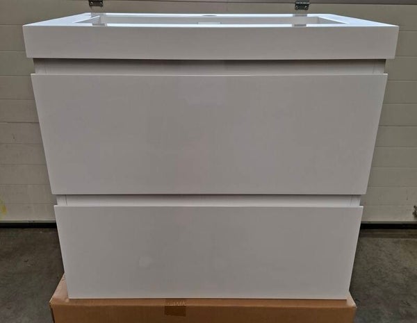 Badkamermeubel ondiep 60x38 cm hoogglans wit