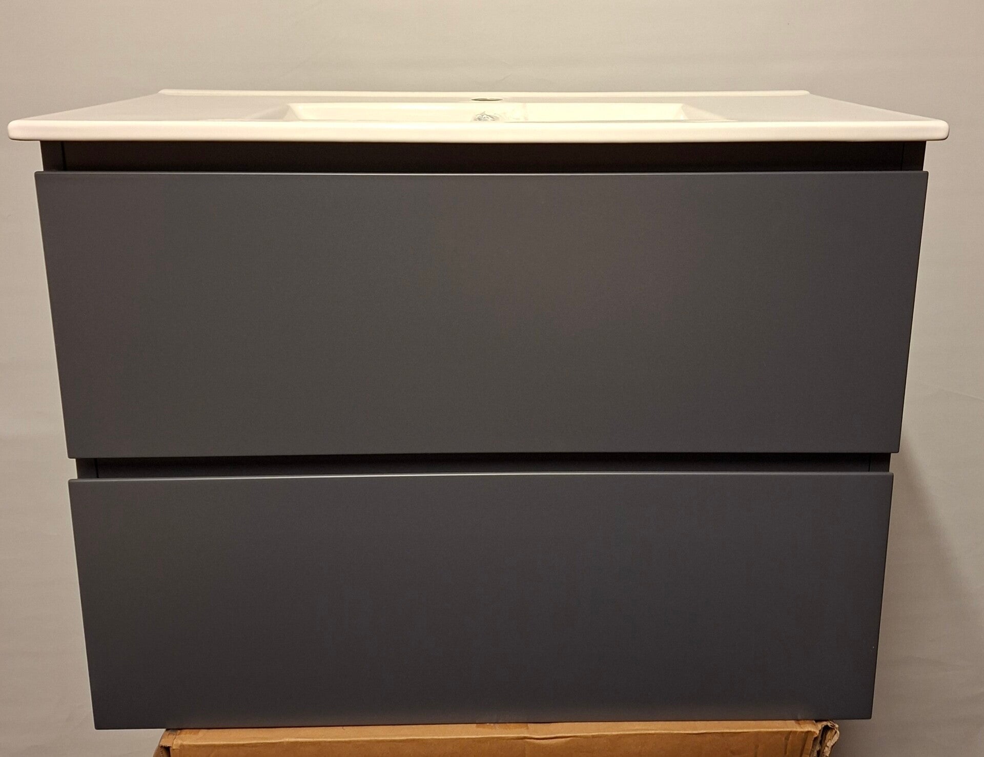 Badkamermeubel ondiep 80x39 cm mat antraciet