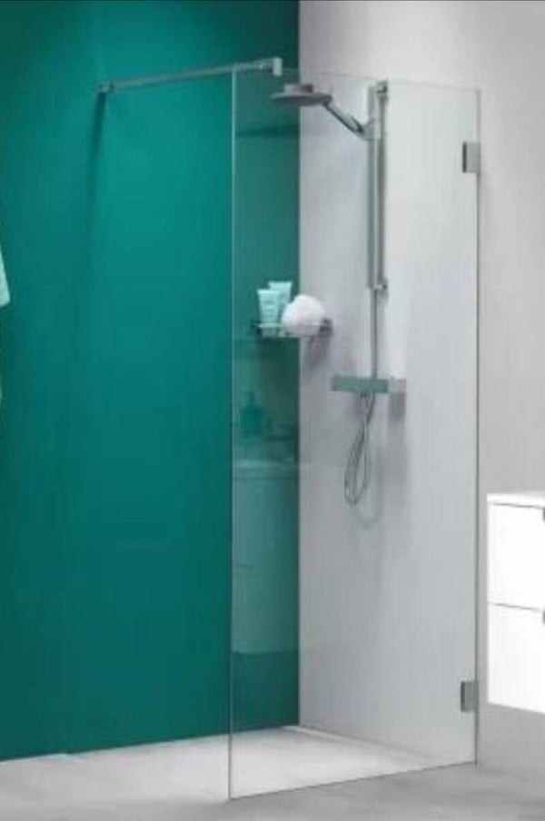 Profielloze douchewand met chrome klemmen 100x195 cm