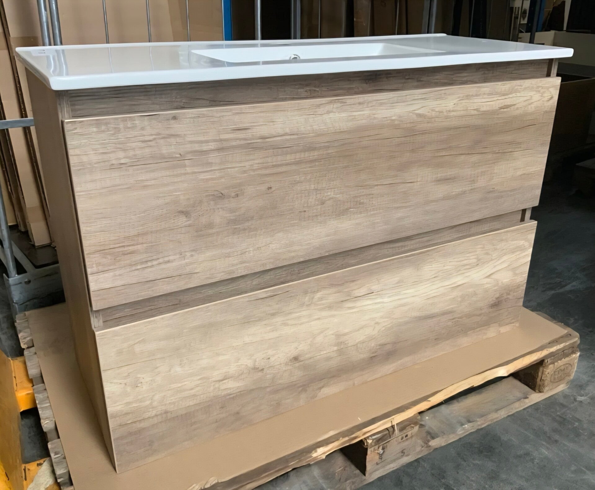 Ondiep badkamermeubel 100x39 cm kleur eiken