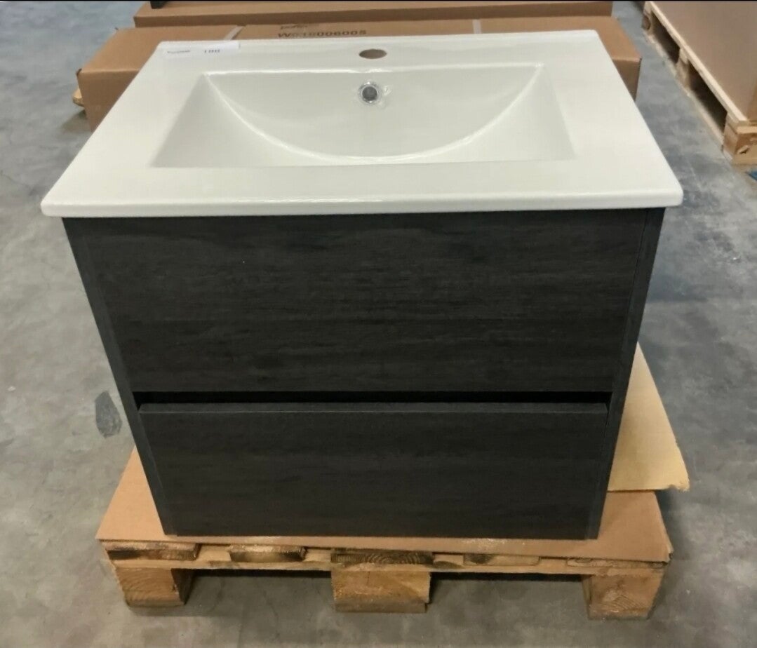 Badkamermeubel60x46 cm in de kleur eiken grijs/bruin