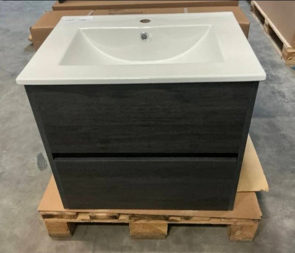Badkamermeubel60x46 cm in de kleur eiken grijs/bruin