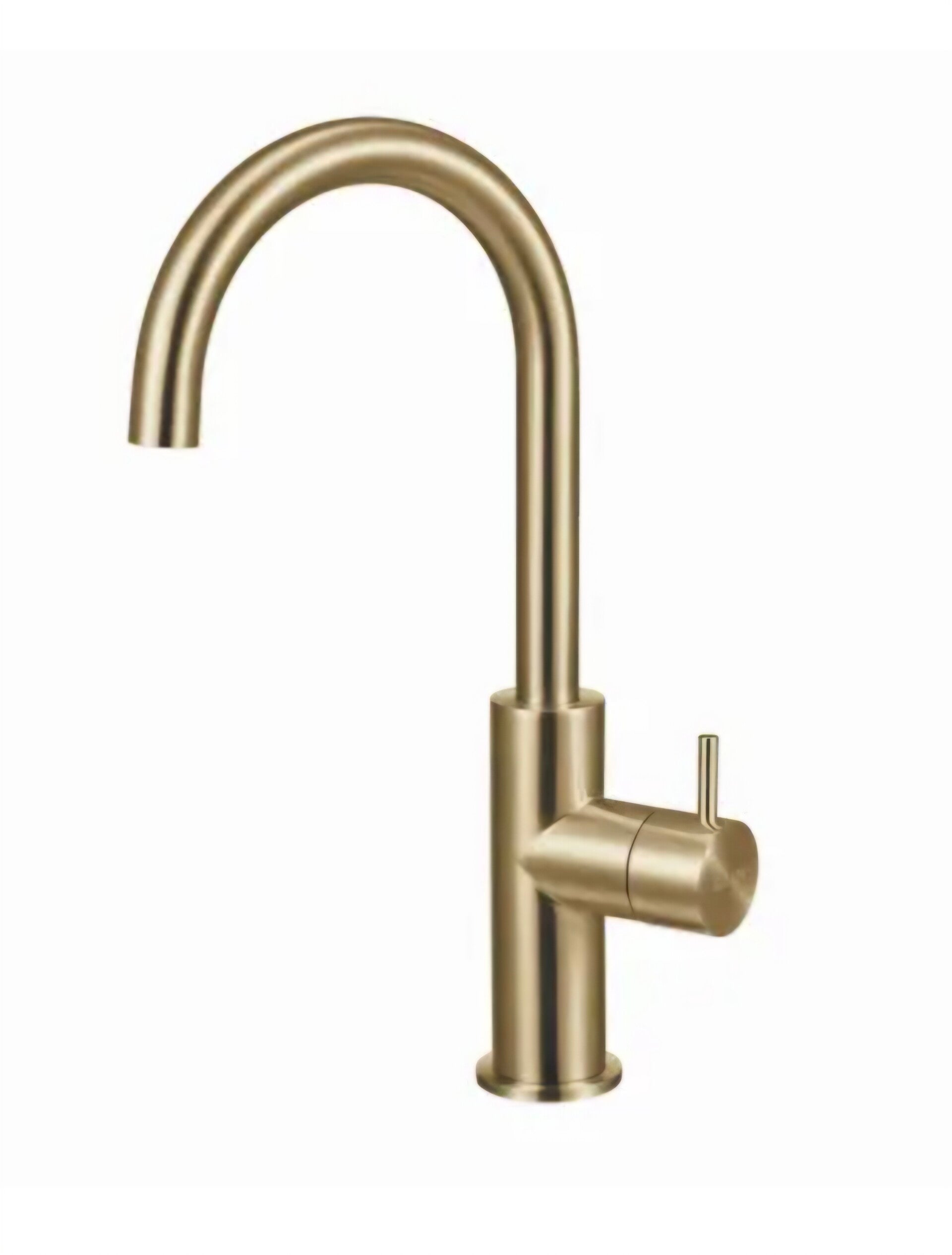 Wastafelkraan Qisani Flow gebogen geborsteld goud