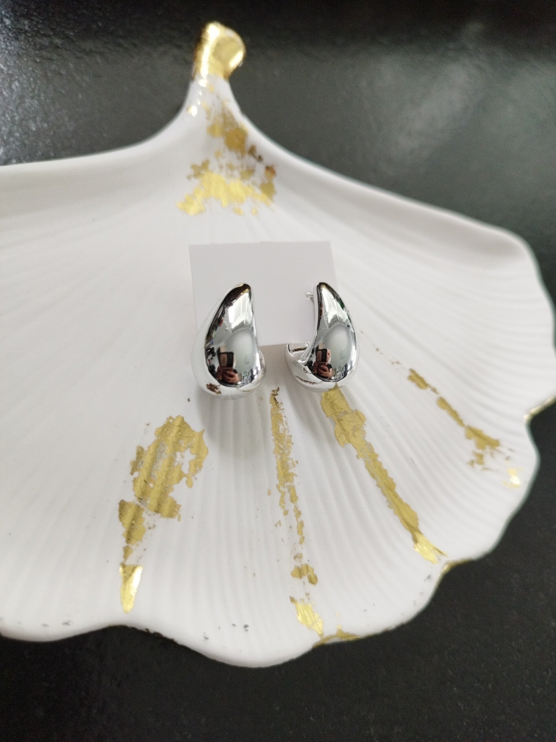 Boucles d'oreilles gouttes argenté