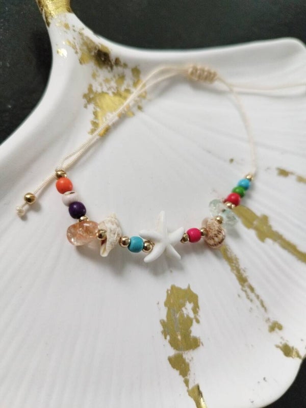 Bracelet coquillage et pierres naturelles
