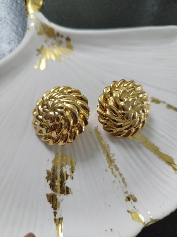 Boucles d'oreilles clips vintage plaqué or