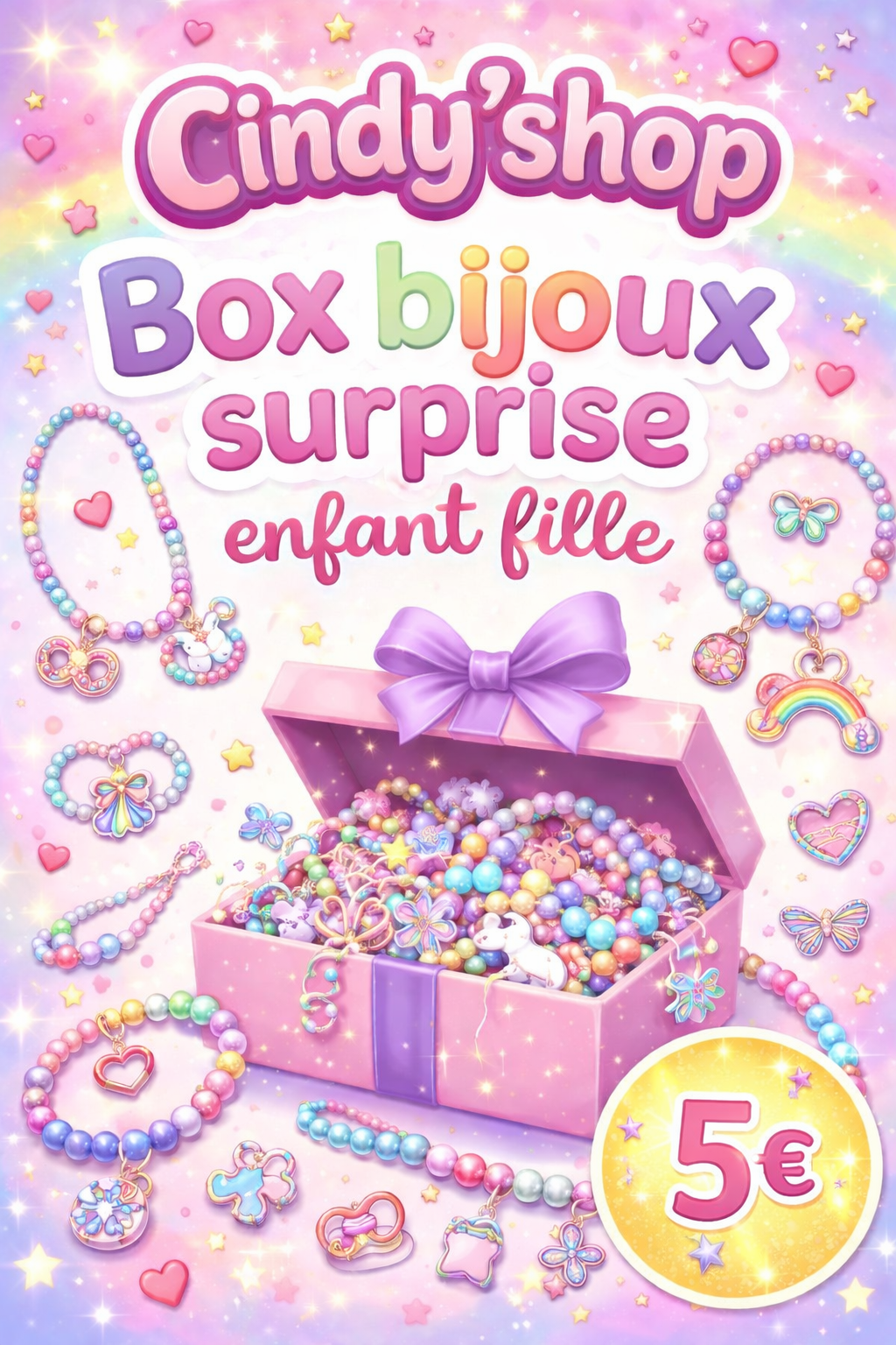 Box bijoux surprises fantaisie enfant fille