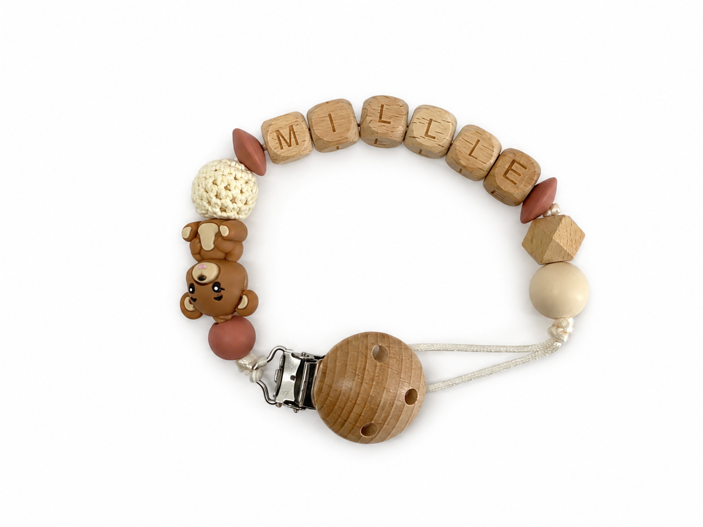 Speenkoord Millie - kleur rose wood🧸