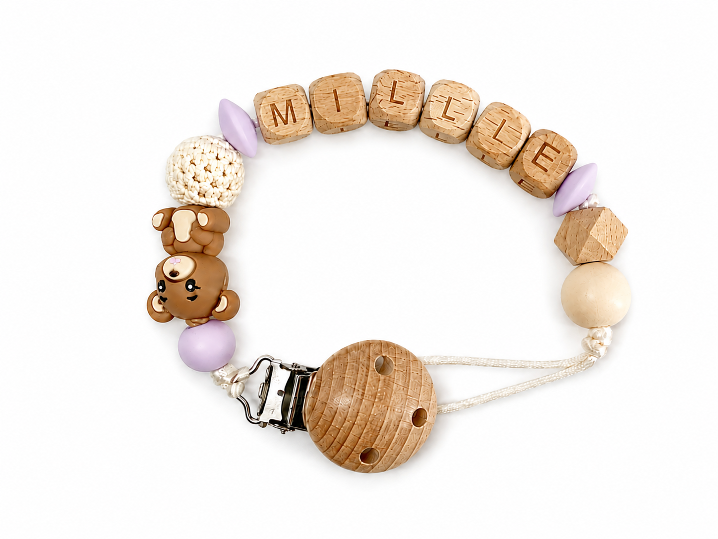 Speenkoord Millie - kleur violet 🧸