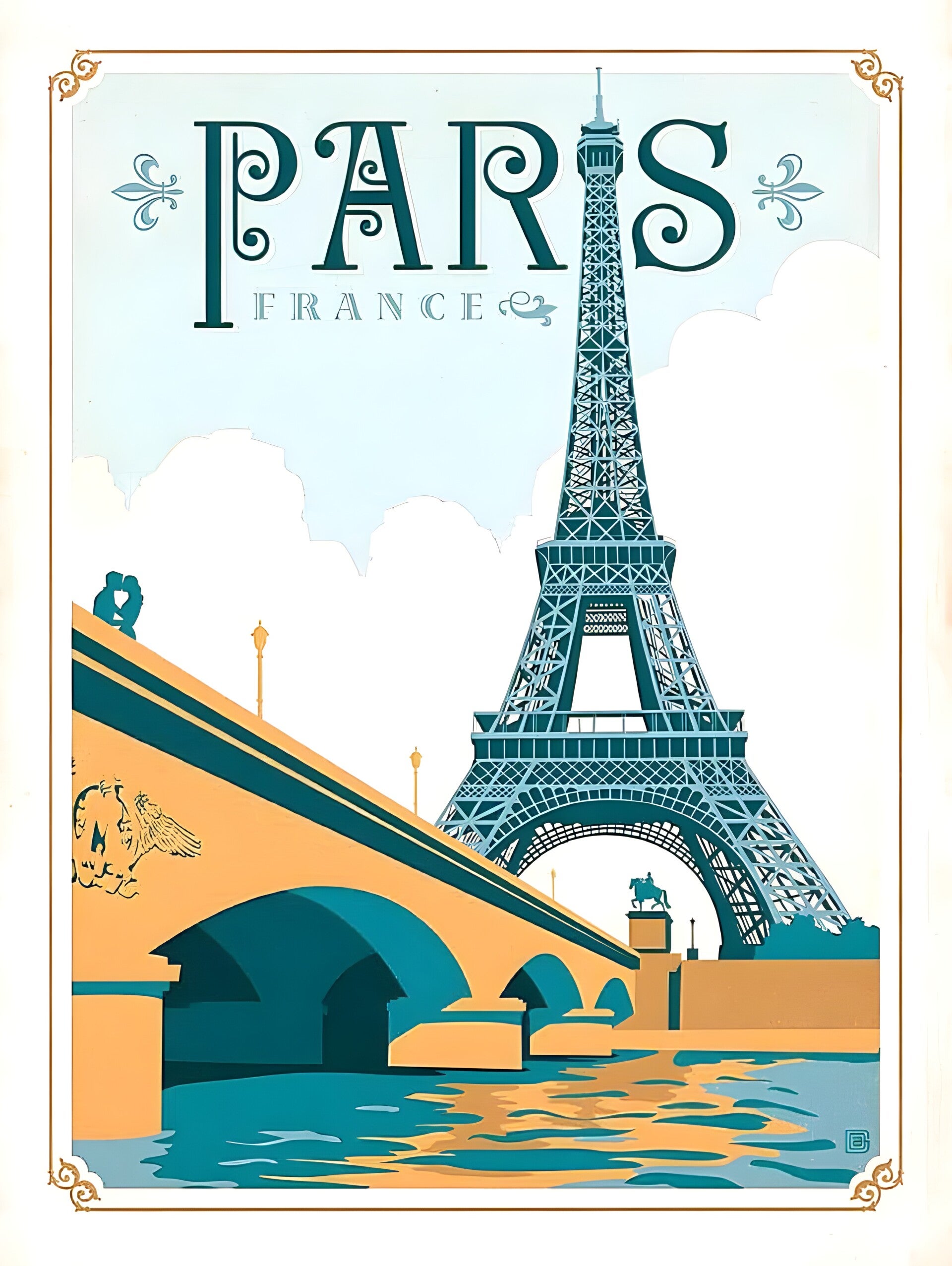 France Paris Travel Poster A3