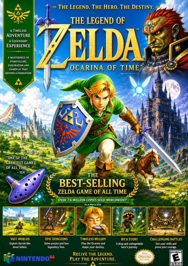 The Legend of Time – Epic Fantasy Adventure Inspired Artwork Poster | A3 Wall Art