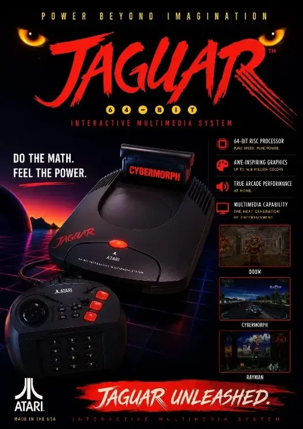 Atari Jaguar 64-Bit Retro Gaming Poster Fan Inspired