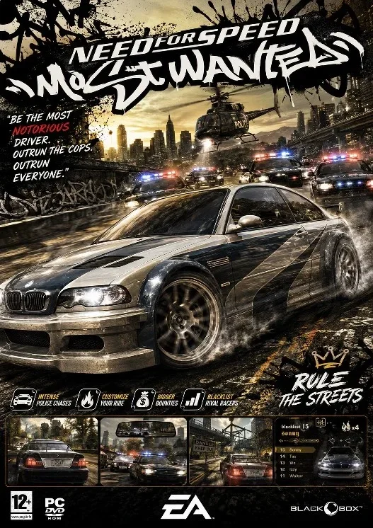 Need for Speed Most Wanted – Retro Racing Game A3 Wall Poster