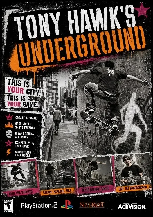 Tony Hawk’s Underground A3 Gaming Poster – Retro Skateboarding Wall Art