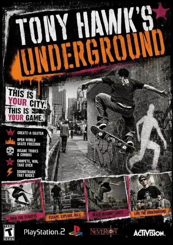 Tony Hawk’s Underground A3 Gaming Poster – Retro Skateboarding Wall Art