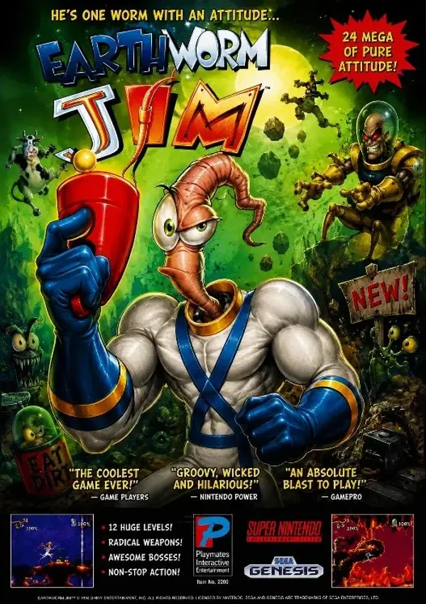 Worm Hero – Retro Adventure Gaming Poster A3