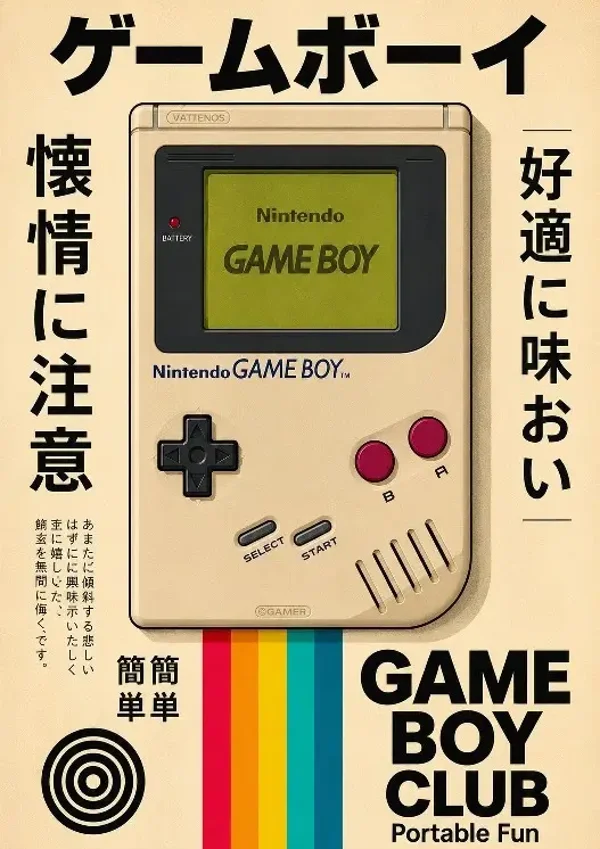 Retro Handheld Gaming – Nostalgia Gaming Poster A3