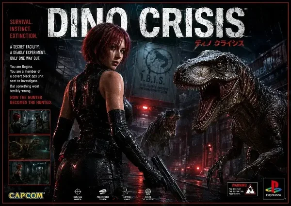 Dinosaur Survival – Retro Gaming Poster A3