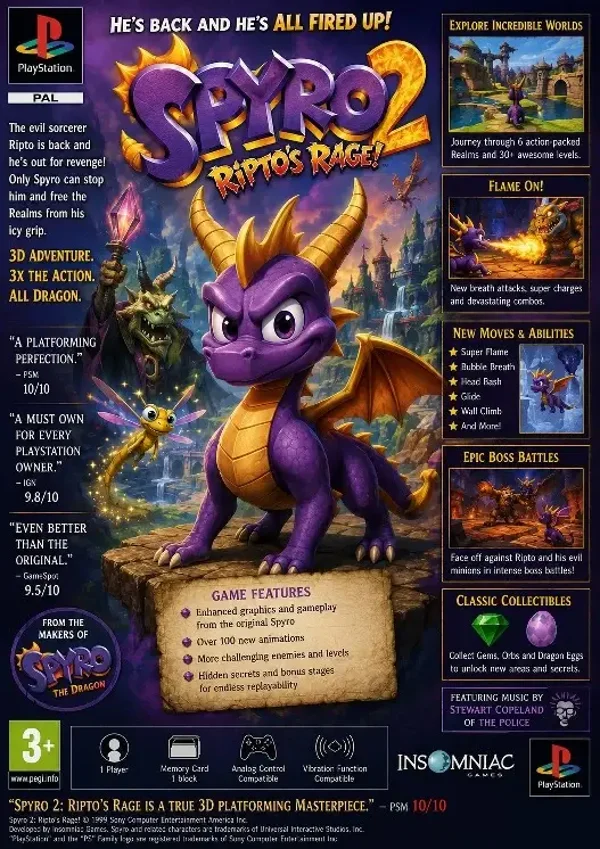 Purple Dragon 2 Adventure – Retro Gaming Poster A3