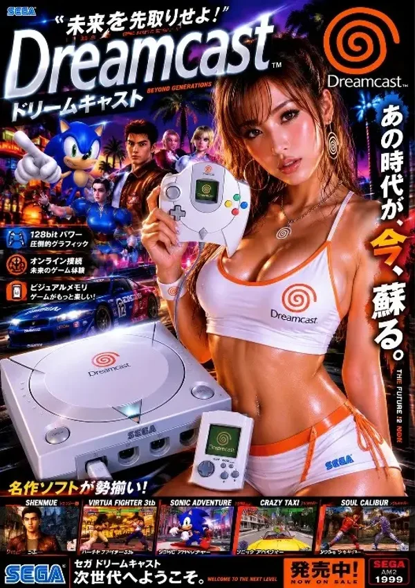 Dreamcast Japanese Style Retro Gaming A3 Poster