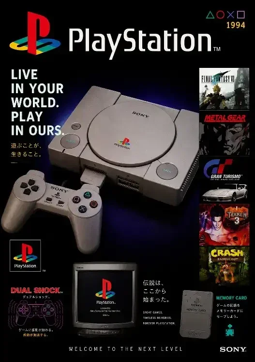 PS1 Japanese style Retro Gaming Fan A3 Glossy Poster
