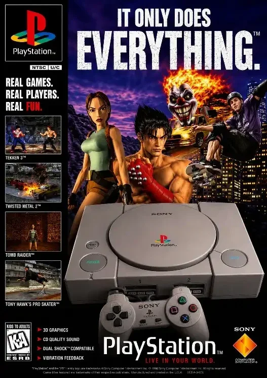 PS1 Classic 90s Gaming Fan Poster A3