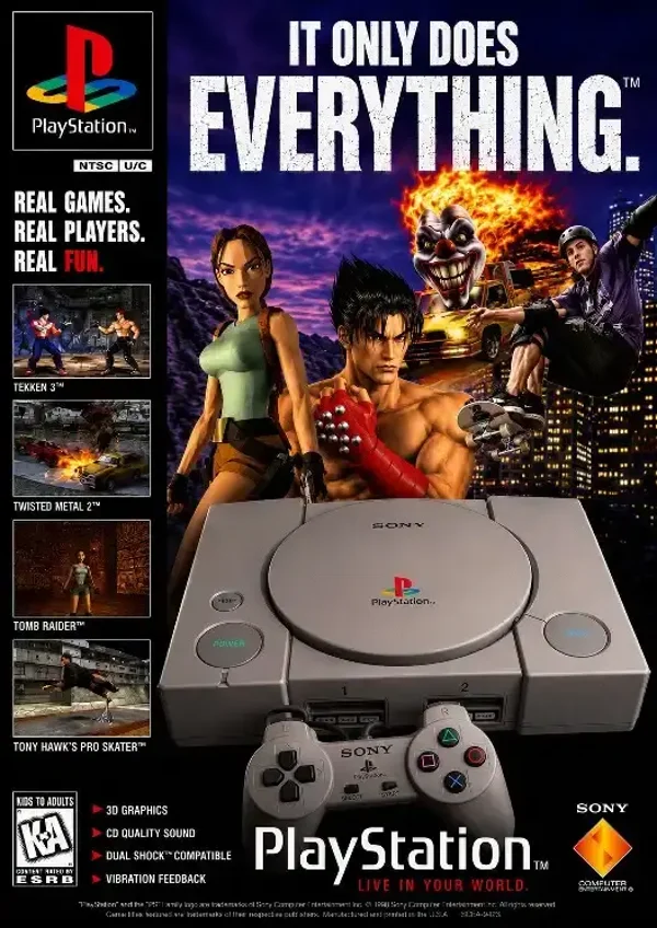 PS1 Classic 90s Gaming Fan Poster A3