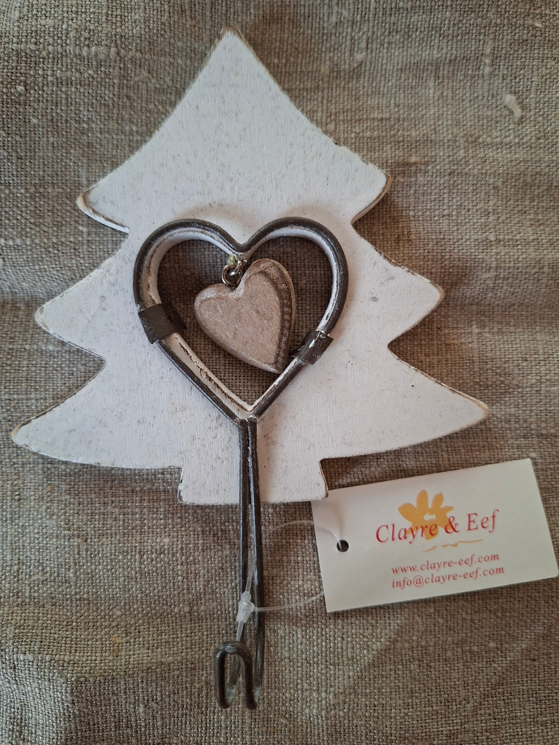 Clayre & Eef haak met kerstboom en hart