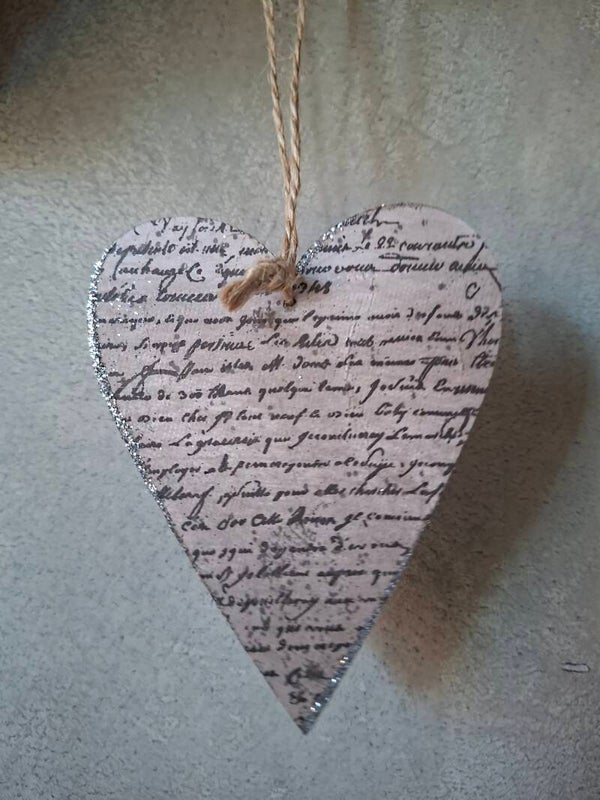Chic Antique hart met tekst