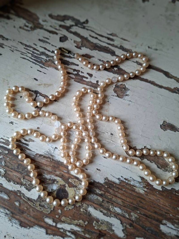 Vintage parelketting met sluiting
