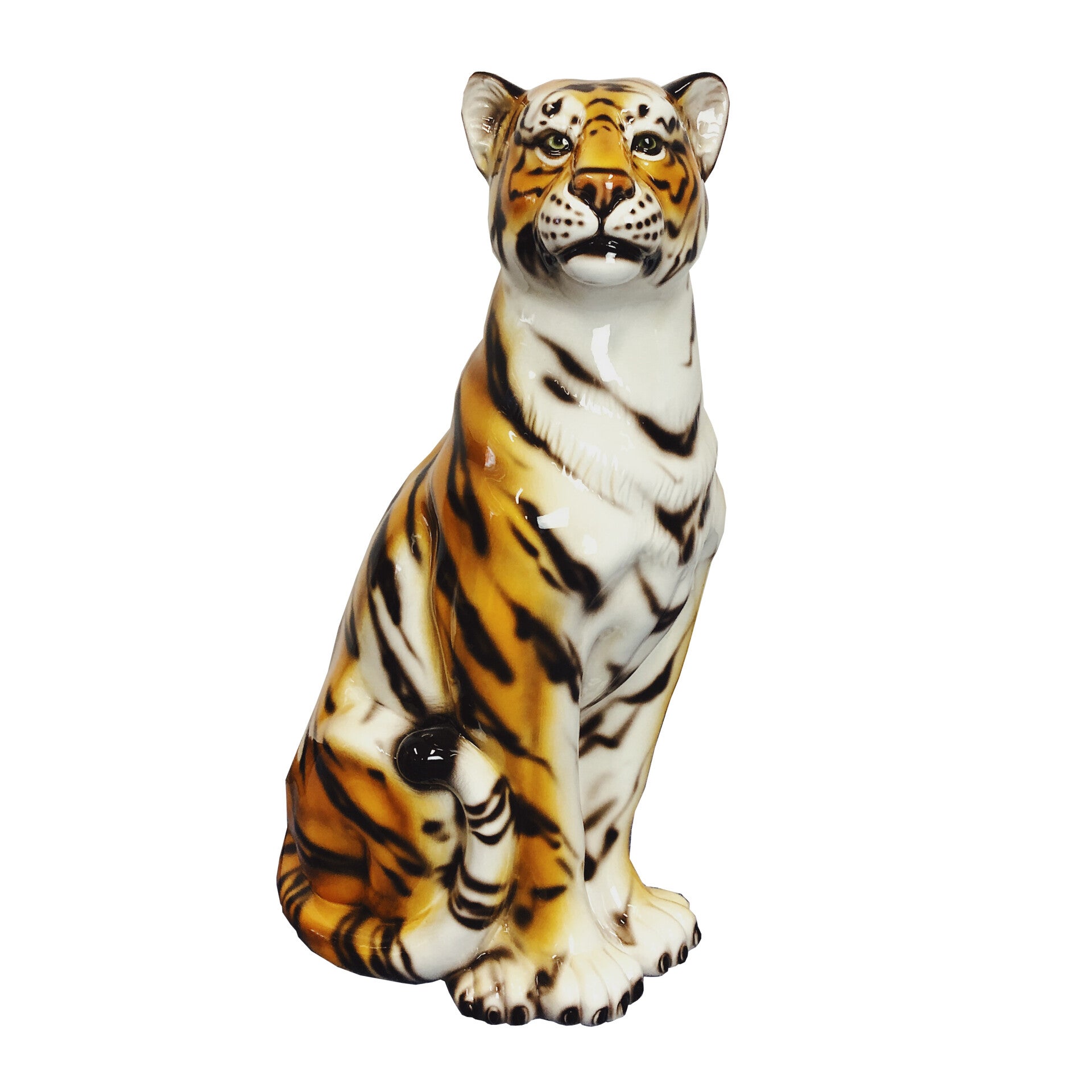 Tijger beeldje, vintage, céramique et handbeschilderd
