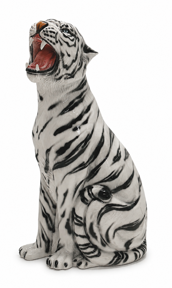 Witte Tijger Beeld Keramiek