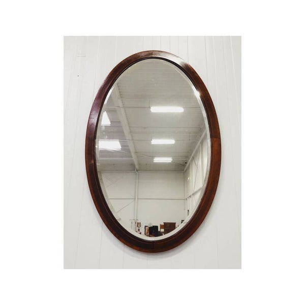 Ovale Spiegel met Mahonielijst