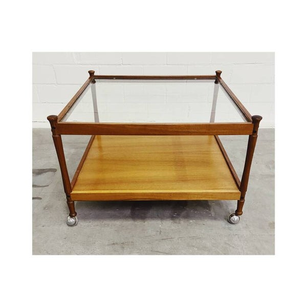 Vintage Salontafel Teak met Glas